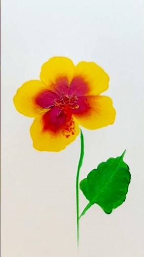Yellow hibiscus painting with acrylics 🌺 #painting #hibiscus #acrylicpainting #easyart #soothing