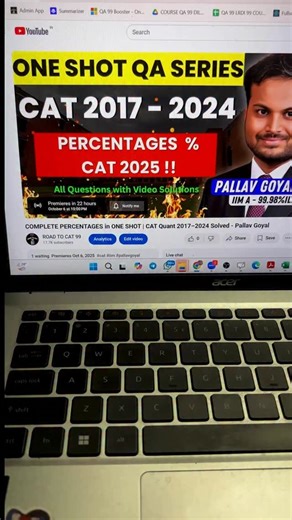 CAT Prep with Pallav Goyal IIM A on Instagram: "One Shot QA series by Pallav is out now Comment CAT to receive playlist link #mba #iim #quants #oneshot"