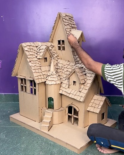 Fairy House DIY using cardboard #House #Crafts | Deep's CRAFT