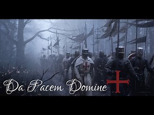 Templars singing and marching in the rain - Da pacem Domine