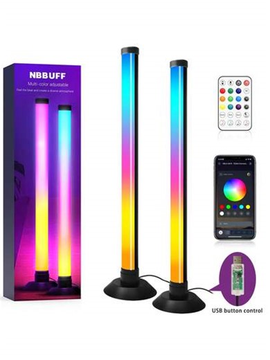 2pcs/Set RGB+IC LED Light Strip, Smart LED Night Light, Home Decor, 200+ Scene Modes & 16 Million Colors, 3 Control Modes, Dynamic Music Sync Mode, Suitable For Bedroom, Computer, TV Backlight, Bar, Christmas & New Year Decoration | SHEIN