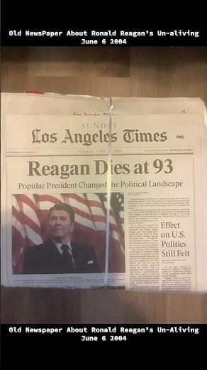 Old Newspaper About Ronald Reagan’s Death