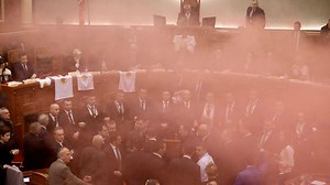 Video. Clashes erupt outside Albanian parliament