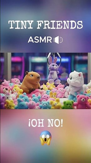 Tiny Friends: Trapped in a Claw Machine! 🧸 #shorts #asmr #cute #capybara #cat #friends