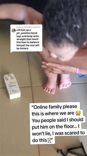 Replying to @mahle58 “Online family please this is where we are 😭 You people told me to put him on the floor… but honestly, I was scared at first 🥹 Is this how it starts?”#momtomom #newmoms #moms #babycrawling