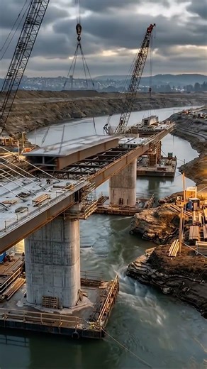 Mega Bridge Construction Timelapse | From Riverbed Foundations to Iconic Luxury Bridge | Cinematic