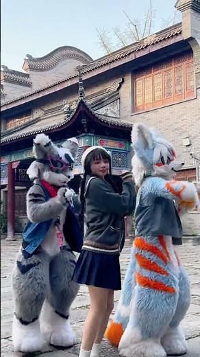 dancing with a strange girl #furry #fursuit #fursuitdance #fursuiters #furries