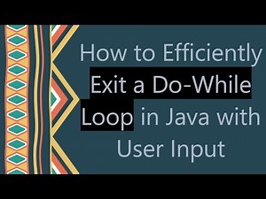 How to Efficiently Exit a Do-While Loop in Java with User Input