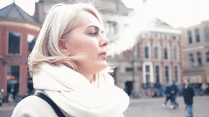 Beautiful Woman Smoking Cigarette Outdoors View Stock Footage Video (100% Royalty-free) 3434233381 | Shutterstock