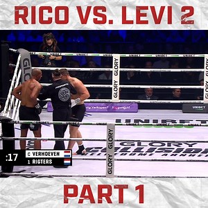 Rico Verhoeven and Levi Rigters traded heavy shots in the first part of their Heavyweight Title Bout.. | GLORY Kickboxing