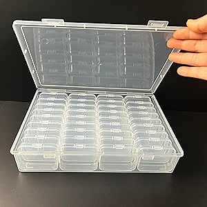 Bead Storage Organizers - Mini Storage Boxes with Hinged Lid Organizer for Small Items, Beads, Crafts, Jewelry and DIY Nail Art Accessories - Ideal Gift for Hobbyists & Artists (Combi E)