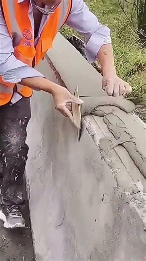 Smoothing process of the anti collision wall with cement mortar