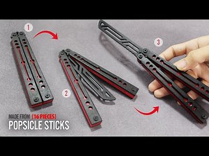 How to make Easy Winter Nautilus Butterfly Knife using (16 Pieces) Popsicle Sticks WITHOUT POWERTOOL