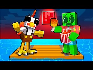 One Slime Block on a CLUCKY RAFT in Minecraft!