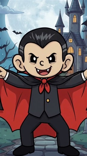 How to color a cartoon vampire step by step #halloween #tutorial #art