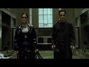 The Matrix (1999) - Lobby Shootout Scene [4K Ultra HD]