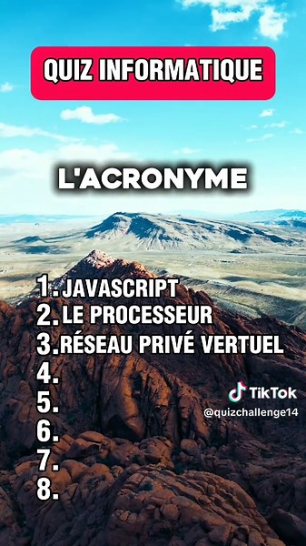 Quiz challenge sur TikTok