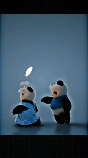 Animated Pandas Dancing in Colorful Background