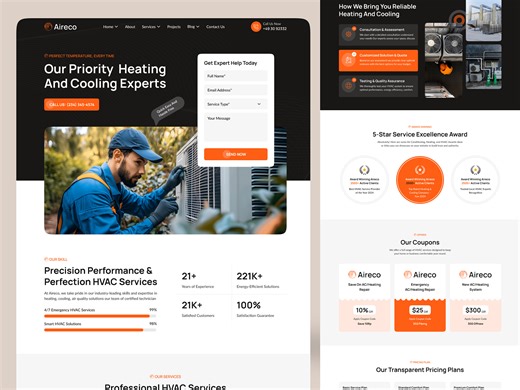 Air Conditioning & Heating HVAC Website Template