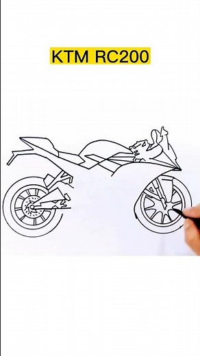 KTM RC200 Drawing Tutorial || KTM Drawing || KTM Easy Drawing || Bike Drawing Tutorial || SHORTS