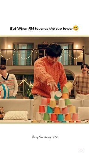 When destroy king touches the Cup Tower😅😅😅 #bts #shorts #rm