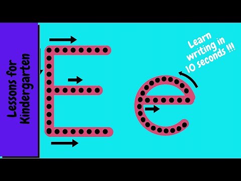 Write the letter E | Alphabet Writing lesson for kids | The letter E - Learn to write the alphabet