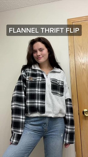 Thrifting Flannel Top Transformation