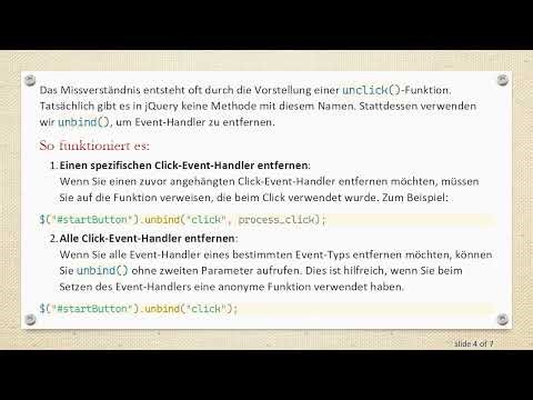 Verständnis der Ereignisbehandlung in jQuery: Wie man unbind() für Click-Events richtig verwendet