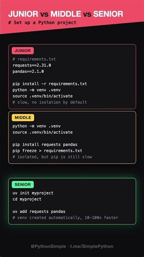 Junior vs Middle vs Senior: Set Up a Python Project