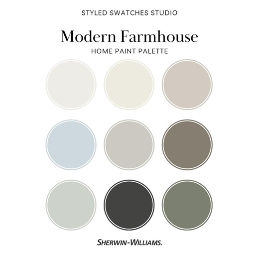 Sherwin Williams Modern Farmhouse Paint Color Palette | Neutral Home Paint Guide | Printable PDF 2025 - Etsy