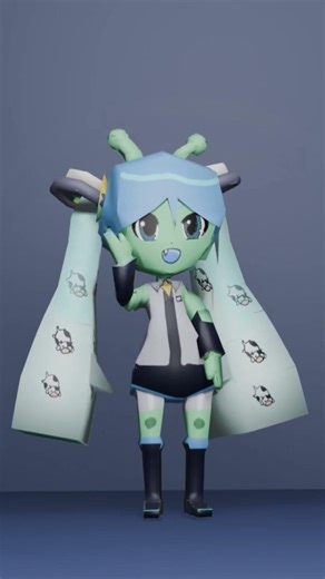 alien Miku #vocaloid #lowpoly #hatsunemiku #miku #youtubeshorts #myart