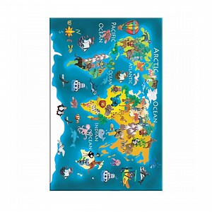 Animal World Map Kids Rug | Soft Cotton, Non-slip, Washable - Etsy