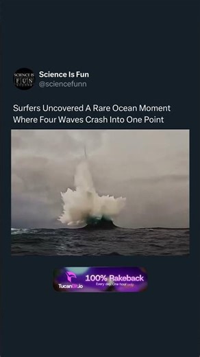 Surfers Uncovered A Rare Ocean Moment Where Four Waves Crash Into One Point #ocean