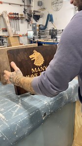 422K views · 2.9K reactions | On some of these custom boards I get asked what they mean. Most of the time I have no idea  The customer liked our many have eaten here board and wanted a different design instead of the skull, I redrew the design they sent and booooom! It gives me game of throne vibes, I don’t know why. #woodworking #cnc #cuttingboard | Two Moose Design | Facebook