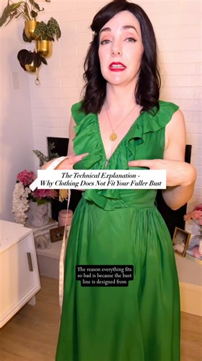 Lea’s Slow Fashion Dresses with a Fuller Bust Fit on Instagram: "The Technical Explanation - Why Clothing Does Not Fit Your Fuller Bust 🤔 This is information I wasn’t privy too until I became a fashion designer. Until then, it literally felt like secret information that the average shopper would never know! Even when I worked in retail and as a buyer, it was never discussed! It felt like if you had a fuller bust, you just had to deal with not fitting into the majority of dresses, blouses and to