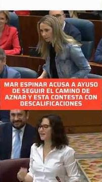 😲Mar Espinar ACCUSES AYUSO of FOLLOWING AZNAR'S PATH and she RESPONDS with DISCLARIFICATIONS
