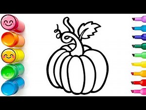 Drawing and Coloring a Pumpkin | Easy Step by Step Drawing Tutorial for Beginners