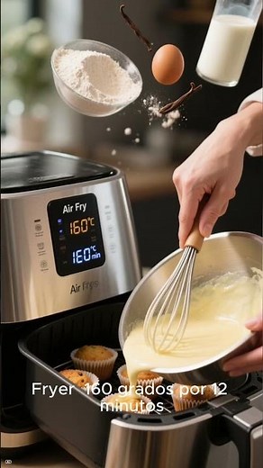 Muffins de vainilla en Air Fryer: Suaves en 12 Minutos #airfryer #cocinaconsabor