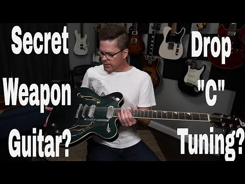 Secret Weapon Guitar! Drop C Tuning with Duesenberg Gran Majesto Guitar tutorial by Shawn Tubbs.