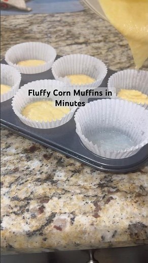 Fluffy corn muffins you can make in minutes 😌🌽 Soft, golden, and totally homemade! #howto
