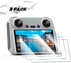 DawnHope [3 Pack DJI Mini 3 Pro (DJI RC) Screen Protector 5.5 Inch 2022 Release, 9H Tempered Glass Film Anti-Scratch/HD Clear Compatible with DJI Mini 3 Pro RC Remote Controller Accessories