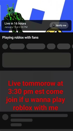 Live tommorow at 3:30 pm est come join.