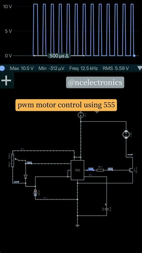 pwm motor control using 555 timmer ic #555 #timer #shorts #experiment #shorts #new