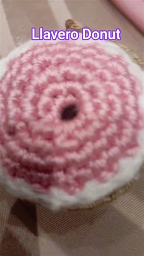 Llavero mini Donut #crochet #tejedoras #amigurumi #llaverokawai