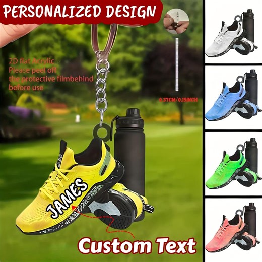 Personalized Sneaker Custom Keychain, Sports Shoe Bag Tag, Sneakerhead Gift, Car Key Accessory, Backpack Charm Pendant - Etsy