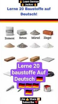 lernen 20 baustoffe Auf Deutsch 🇩🇪| #learngerman #deutschlernen