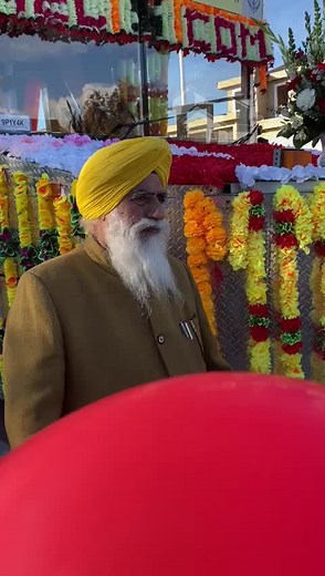 Traditional Sikh Procession with Colorful Turbans