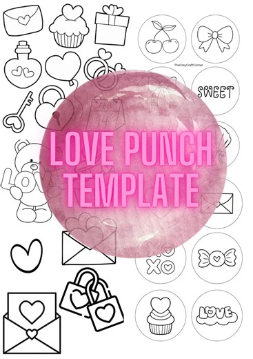 Love Themed Punch Needle Pattern | Romantic Heart Punch Template | Printable Design | DIY Wall Art - Etsy
