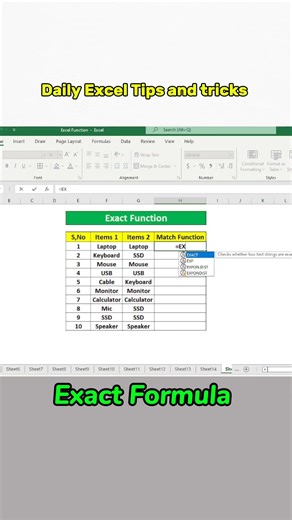Excel Users Must Watch 😱 | EXACT Function Trick #excel #exceltips #computer #Excatformula #formula