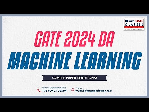 GATE 2024 DA Sample Paper Solution | Machine Learning | GATE Data Science Online Lectures